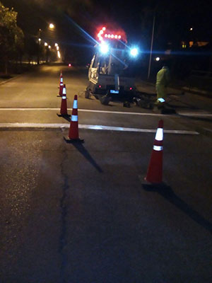 PVC Traffic Cone Reflective Effect at Night