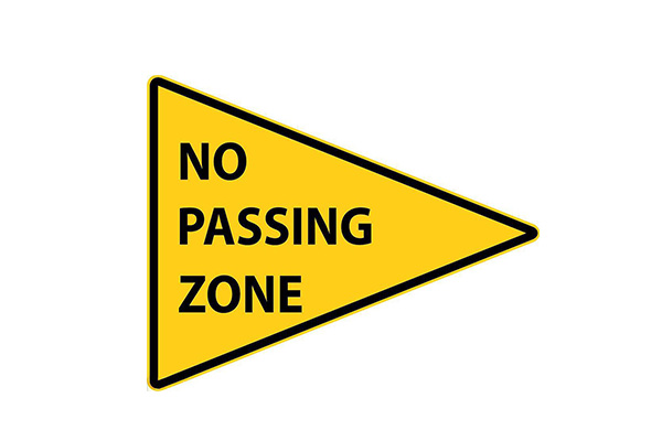 No Passing Zone Sign