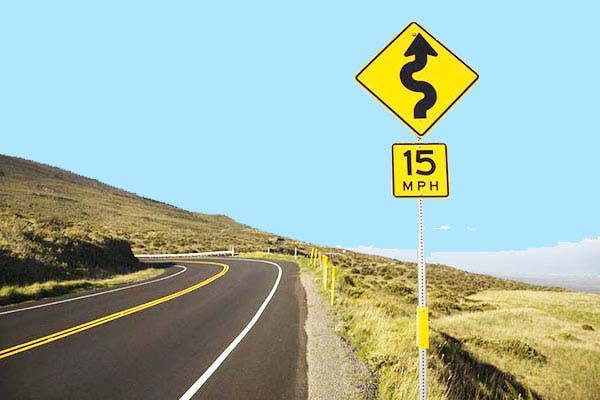 Where is a Winding Road Sign Commonly Used