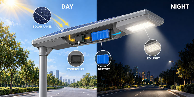 How Does an All in One Solar Street Light Work